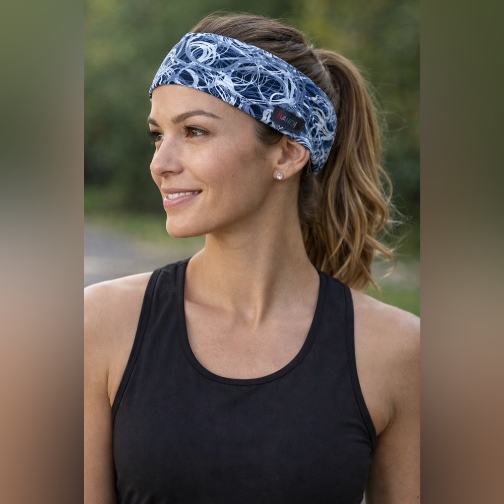 BANDI Pocketed Headband Hidden Pocket Stretch Workout Hairband